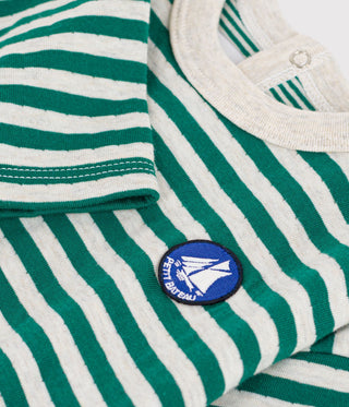 Babies' Long-Sleeved Stripy Cotton T-Shirt