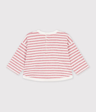 Babies' Long-Sleeved Stripy Cotton T-Shirt