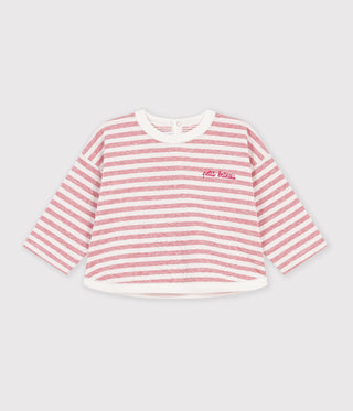 Babies' Long-Sleeved Stripy Cotton T-Shirt