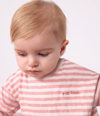 Babies' Long-Sleeved Stripy Cotton T-Shirt
