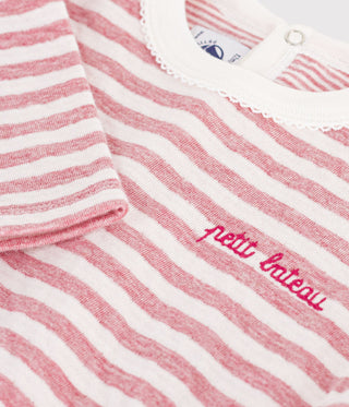 Babies' Long-Sleeved Stripy Cotton T-Shirt