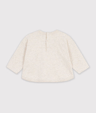 Babies' Heart Print Long-Sleeved Plain Cotton T-Shirt with a Motif