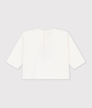 Babies' Long-Sleeved Plain Cotton T-Shirt with a Motif