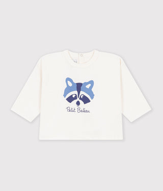 Babies' Long-Sleeved Plain Cotton T-Shirt with a Motif