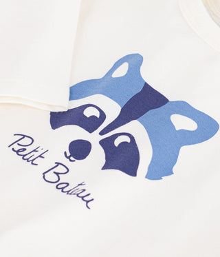 Babies' Long-Sleeved Plain Cotton T-Shirt with a Motif