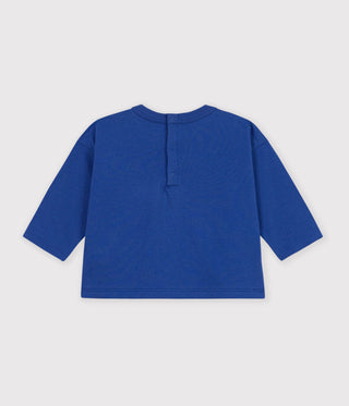 Babies' Long-Sleeved Plain Cotton T-Shirt with a Motif