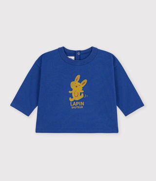 Babies' Long-Sleeved Plain Cotton T-Shirt with a Motif