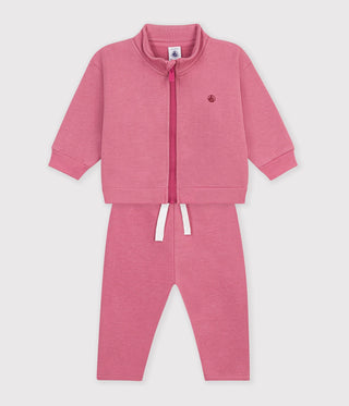 Babies' Sweatshirt and Trousers Set in Plain Cotton