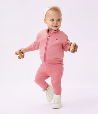 Babies' Sweatshirt and Trousers Set in Plain Cotton