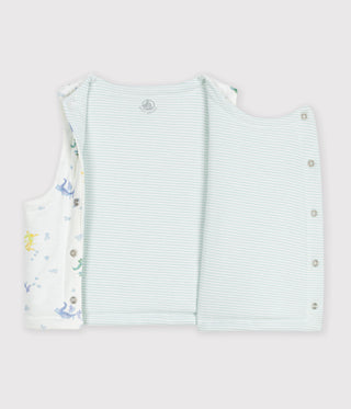 Babies' Sleeveless Reversible Dragon-Print Cotton Cardigan