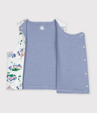 Babies' Sleeveless Reversible Paris Print Cotton Cardigan