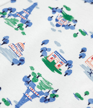 Babies' Sleeveless Reversible Paris Print Cotton Cardigan