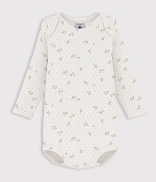 Babies' Long-Sleeved Floral-Print Cotton Bodysuit