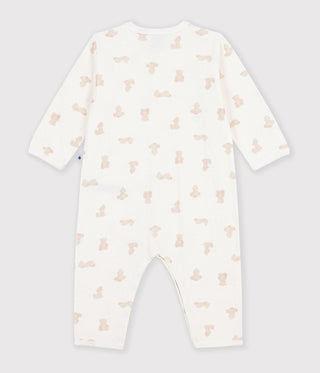Babies' Footless Bear-Print Tube-Knit Pyjama Suit