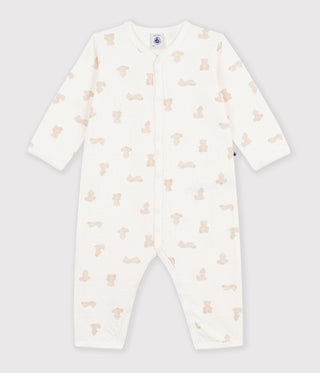 Babies' Footless Bear-Print Tube-Knit Pyjama Suit
