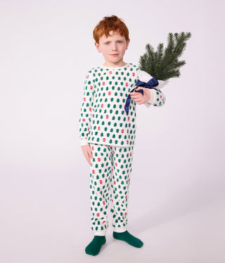 Children's Fir Tree Printed Velour Pyjamas