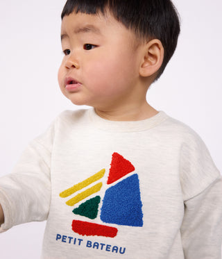 Babies' Plain and Boat Patterned Cotton Sweatshirt