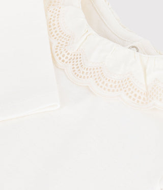 Babies' Plain Cotton Bodysuit with a Collar