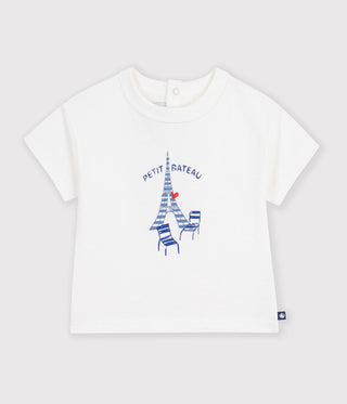 Babies' Paris Printed Short-Sleeved Cotton T-Shirt