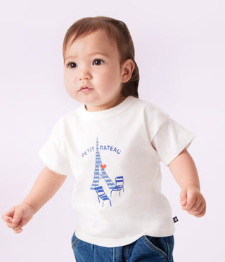 Babies' Paris Printed Short-Sleeved Cotton T-Shirt