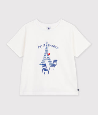 Children's Paris Printed Short-Sleeved Cotton T-Shirt