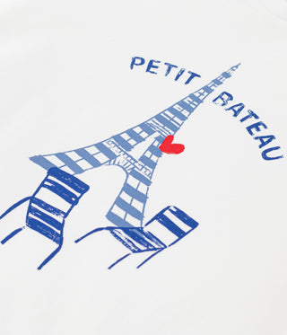 Children's Paris Printed Short-Sleeved Cotton T-Shirt