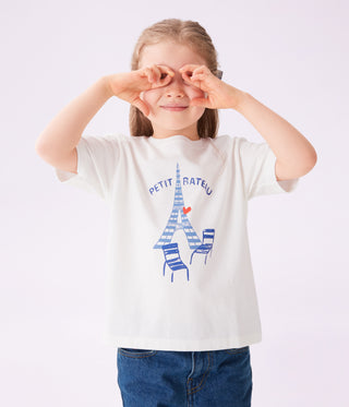Children's Paris Printed Short-Sleeved Cotton T-Shirt