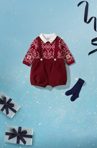 Babies' Plain Corduroy Shorts With Shoulder Straps