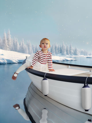 Babies' Long-Sleeved Stripy Dress in Two Materials