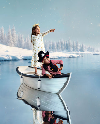 Girls' Golden Heart Print Velour Fancy Dress Nightdress 