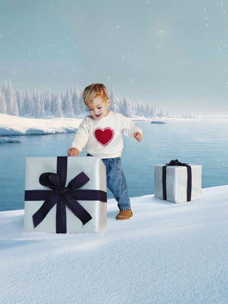 Babies' Heart Patterned Cotton Sweatshirt