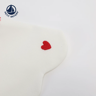 Babies' Cotton Bib with Embroidered Hearts