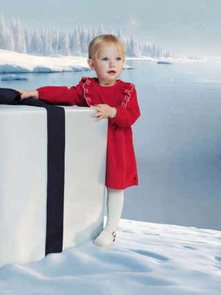 Babies' Long-Sleeved Plain Corduroy Dress