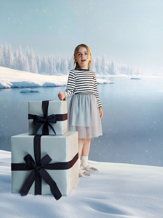 Girls' Plain Sequinned Tulle Skirt