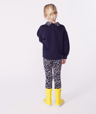 Girls' Floral Printed Cotton Leggings 