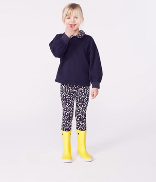 Girls' Floral Printed Cotton Leggings 