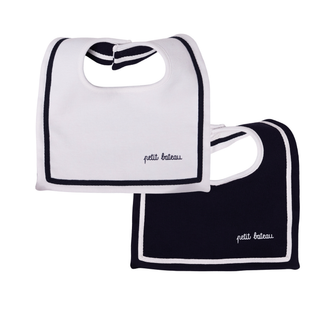 Babies' Unisex Reversible Cotton Bib with Braid