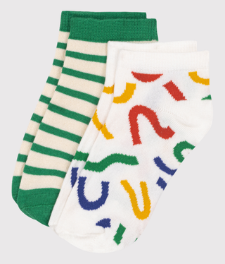 Children's Printed Cotton Socks - 2-Pack
