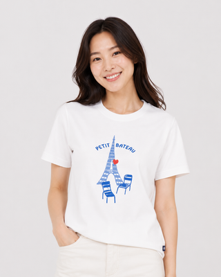 Women's Paris Printed Short-Sleeved Cotton T-Shirt