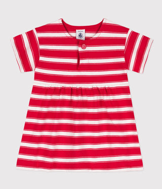 Babies' Striped Short-Sleeved Thick Jersey Dress