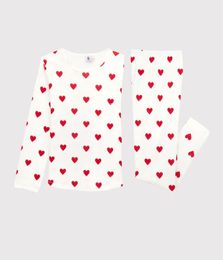 Children's Hearts Print Ribbed Pyjamas