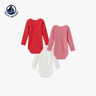 Babies' Long-Sleeved Cotton Bodysuits - 3 -Pack