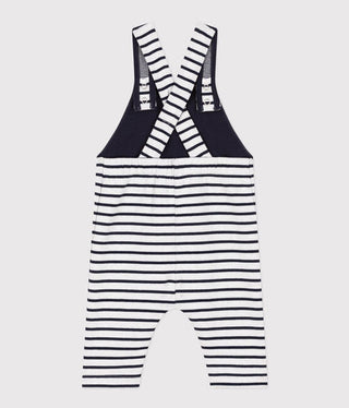 Babies' Thick Stripy Jersey Dungarees