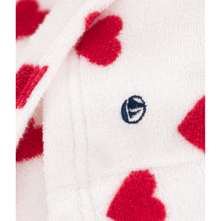 Children's Unisex Heart Patterned Terry Bathrobe