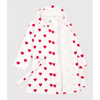 Children's Unisex Heart Patterned Terry Bathrobe