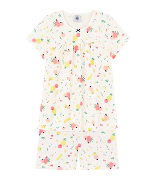 Girls' Summer Fruit Pattern Organic Cotton Short Pyjamas