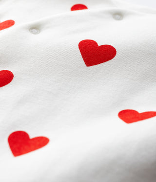 Babies' Ribbed Red Heart Jumpsuit