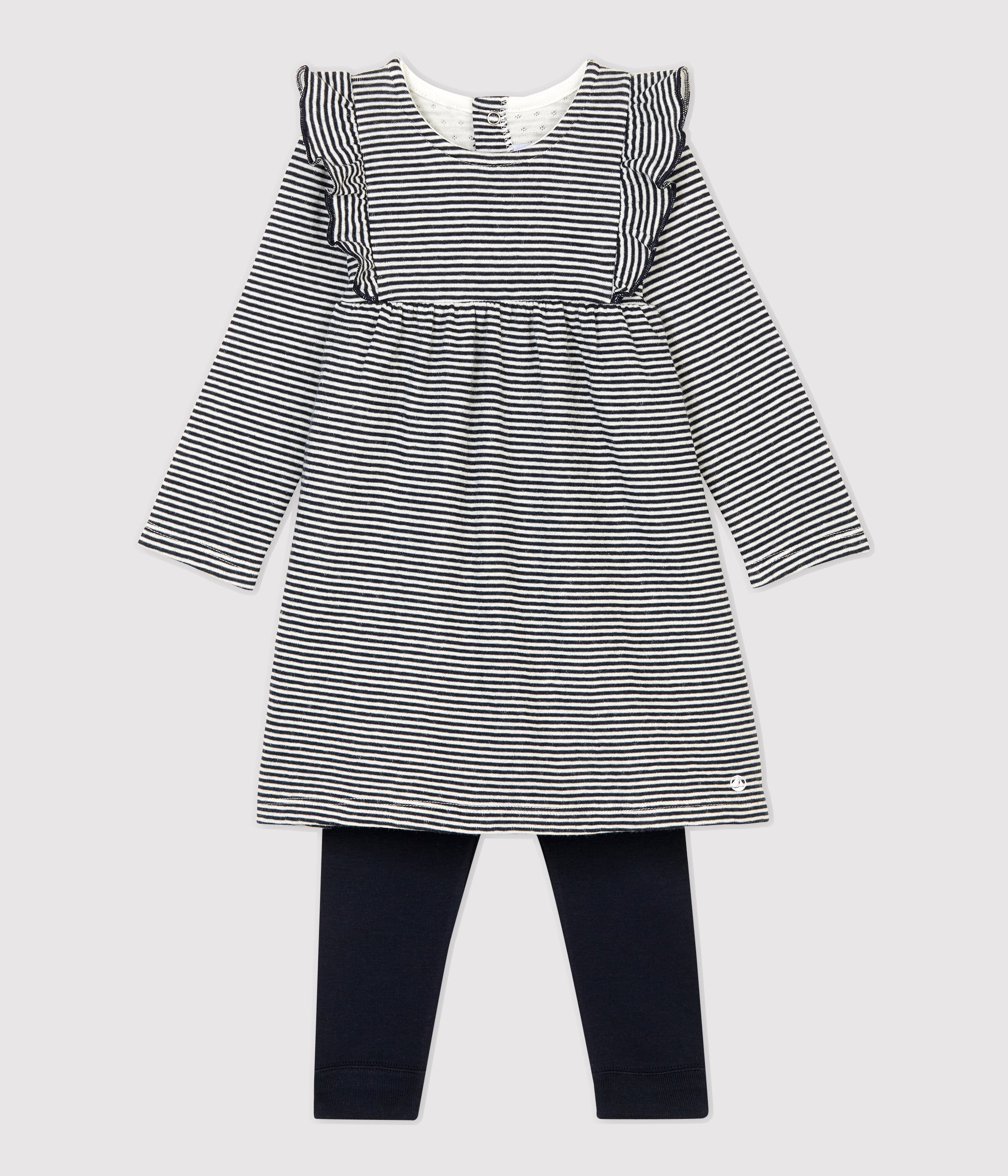 Petit Bateau infant girl long sleeve dress & leggings set – The