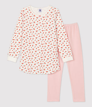 Girls' Floral Print Cotton Pyjamas