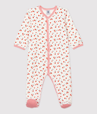 BABIES' FLORAL VELOUR SLEEPSUIT